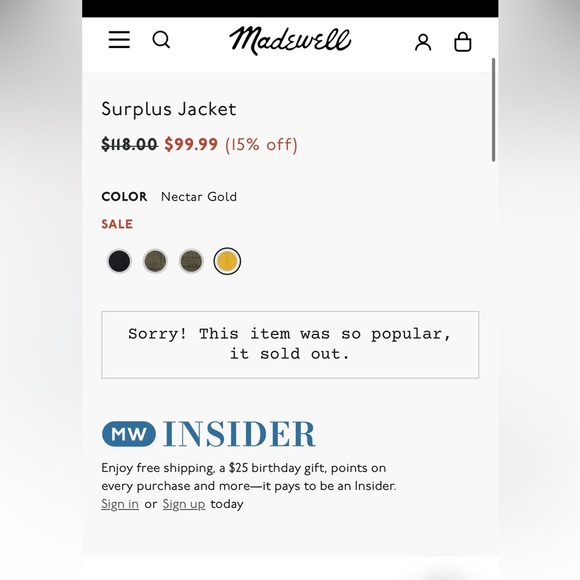 Madewell Surplus Jacket in Nectar Gold - Picture 11 of 11
